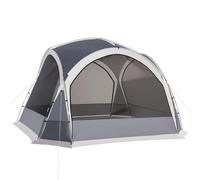 Outsunny Dome Tent 6-8 Person Dome Shelter, 4 Zipped Mesh Doors, White Grey