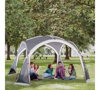 Outsunny Dome Tent for 6-8 Person, Camping Tent with 4 Zipped Mesh Doors, Removable Polyester Cloth, Lamp Hook, Portable Carry Bag, Screen House, White and Grey