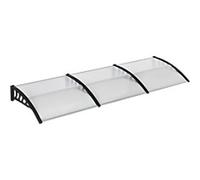 OutSunny Door Canopy 100 (W) x 300 (D) x 26 (H) mm Polycarbonate, Aluminium, PP Black