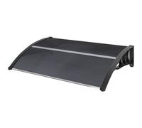 Outsunny Door Canopy Awning Outdoor Window Rain Shelter For Door 100 X 75Cm In Black Black