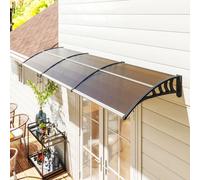 Outsunny Door Canopy Outdoor Awning Rain Shelter For Window Porch, Brown