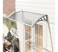 Outsunny Door Canopy Outdoor Awning Rain Shelter for Window Porch, Grey