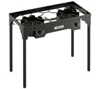 Outsunny Double Burner Camping Stove, 150,000 BTU High Pressure Camping Gas Stove with Detachable Legs, Black