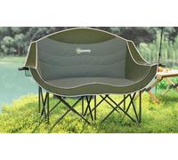 Outsunny Double Camping Chair: Khaki