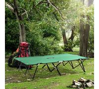 Outsunny Foldable Cot Bed 193Lx125Wx40H cm-Black/Green - TJ Hughes Black