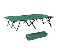 Outsunny Foldable Cot Bed 193Lx125Wx40H cm-Black/Green - TJ Hughes Black