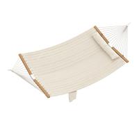 Outsunny Double Hammock 2 Person Swing Bed with Spreader Bars, Pillows, Pad, 200 x 140cm, Cream White