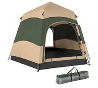 Outsunny Double Layer Instant Pop Up Tent with Rainfly 4 Person Khaki