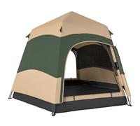 Outsunny Double Layer Instant Pop Up Tent with Rainfly, Portable Camping Shelter with Sewn-in Groundsheet and Carry Bag, Khaki