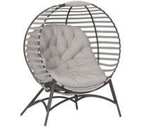 Outsunny Egg Chair w/ Cushion Steel Frame and Side Pocket - Light Grey | TJ Hughes