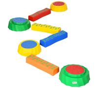 Outsunny Eight-Piece Kids Stepping Stones Balance Set - Non-Slip, Stackable Stones for Safe River Crossing, Durable Plastic, 3-6 Years