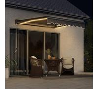 Outsunny 2.5 x 2m Electric Awning with LED Light, Grey