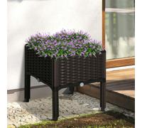 Outsunny Elevated Flower Bed Vegetable Herb Planter Plastic