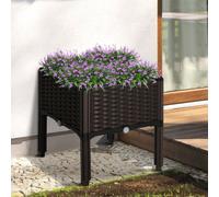 Outsunny Elevated Flower Bed Vegetable Herb Planter Plastic