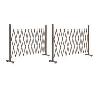 Outsunny Expanding Garden Fence Metal Set of 2 300cm x 103.5 cm Dark Brown | Freestanding Movable Picket Fence, Foldable Garden Screen Panel, for Patio Lawn Decoration