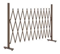 Outsunny Expanding Trellis Fence Freestanding Aluminum Alloy Movable Fence Foldable Garden Screen Panel Pet Safety Fence for Patio Lawn Decoration, 300cm x 103.5 cm, Dark Brown Brown