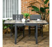 OUTSUNNY Extendable Outdoor Dining Table Aluminium Rectangle Patio Table in Beige Outsunny Beige