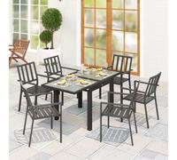 Outsunny Extendable Outdoor Dining Table Patio Table, Clear