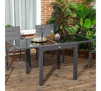 Outsunny Extendable Outdoor Dining Table Patio Table In Black Black
