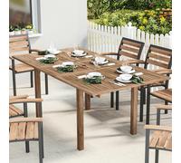 Outsunny Extending Garden Table, Acacia Wood Outdoor Dining Table for 6-8 - 1 - 180 x 95 x 74 cm - 95