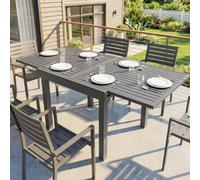 Outsunny 8 Seater 90-180cm Extendable Garden Dining Table Dark Grey - Wilko