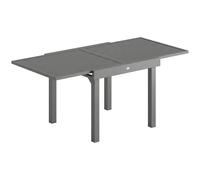 Outsunny Extending Garden Table for 4-8 People, Aluminium Outdoor Dining Table with Slatted Top, Dark Grey