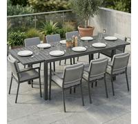 Outsunny Extending Garden Table for 6-8, Outdoor Dining Table, Dark Grey - 1 - 225 x 85 x 75 cm - 85
