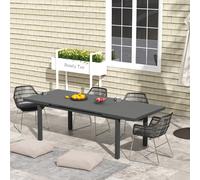 Outsunny Extending Garden Table for 6-8 People - Aluminium Frame, Tempered Glass Top, 186/246L x 100W x 77H cm - 84G-317V00CG