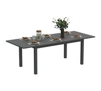 Outsunny Extending Garden Table with Slatted Top, 160/220 x 90 x 73 cm, Grey - Grey - Aluminium - 220L x 90W x 73H cm