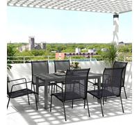 Outsunny Extending Garden Table with Slatted Top, 160/220 x 90 x 73 cm, Grey