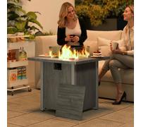 Outsunny Gas Fire Pit Table with 40,000 BTU Burner - Cover - Dark Grey | TJ Hughes
