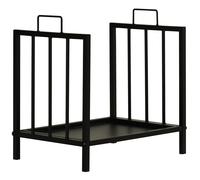 Firewood Log Holder Wood Storage Rack w/ Handles Outdoor Indoor Outsunny Black One Size