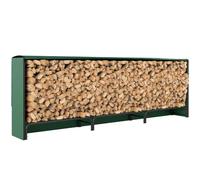 Outsunny Firewood Rack with Waterproof Cover 300 x 36 x 99 cm Dark Green | Heavy Duty Metal Log Store Indoors, Log Storage Holder, for Outdoor Indoor Fireplace