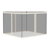 Outsunny fit 10x10ft Gazebo Universal Replacement Mosquito Netting for Patio Gazebos and Canopy Tents with Zippers for 3(m) x 3(m) Gazebo, (Sidewall Only) Beige White