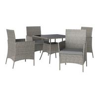 Outsunny Five-Pieces Rattan Dining Set - Light Grey