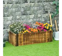 OUTSUNNY Flower Bed Garden Container Box Planter Display Wood in Natural Outsunny Natural