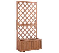 Outsunny Flower Stand Plant Shelf Outdoor Pine w/ Trough Planter - Orange | TJ Hughes