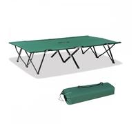 Outsunny Foldable Cot Bed 193Lx125Wx40H cm-Black/Green - TJ Hughes Black