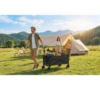Outsunny Foldable Festival Trolley Cart with 80L Capacity: Dark Green