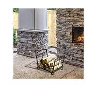Foldable Firewood Log Holder Wood Storage Rack Outdoor Indoor Outsunny Black One Size