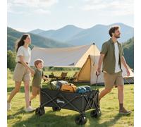 Outsunny Foldable Garden Cart - Outdoor Utility Wagon with Carry Bag - Black | TJ Hughes