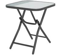 Outsunny Foldable Garden Table Square Folding Table for Patio Garden 45 x 45 x 50Hcm Black