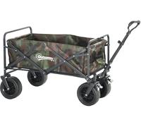 OUTSUNNY Foldable Garden Cart, Outdoor Utility Wagon with Carry Bag in Green Outsunny Green