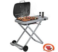 Outsunny Foldable Gas BBQ Barbecue Grill with Side Table, 2.5 kW, Black