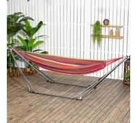 Outsunny Foldable Hammock Stand, 2 in 1 Hammock Net Stand & Clothes Drying Rack