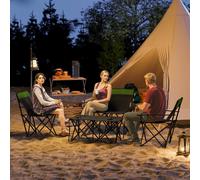 Outsunny Foldable Picnic Table With 3 Chairs, Outdoor Table And Chairs Set In Green