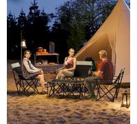 Outsunny 4 Piece Foldable Camping Table and Chairs Set, Grey