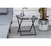 Outsunny Foldable Rattan-Effect Foldable Table: Grey