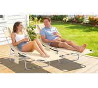 Outsunny Foldable Reclining Sun Lounger Set with Face Hole: Green