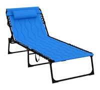 Outsunny Foldable Sun Lounger with Reclining Back Outdoor Sun Lounger with Padde